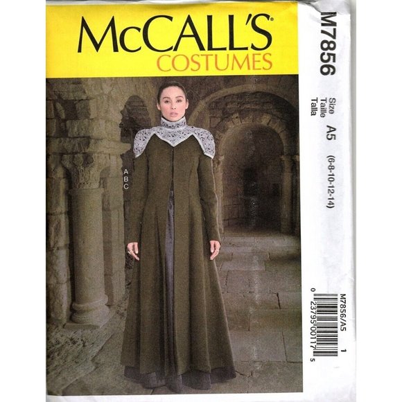 McCalls M7856 Misses Costume 6 to 14 Medieval Jacket, Skirt Uncut Sewing Pattern - Picture 1 of 2